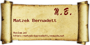 Matzek Bernadett névjegykártya