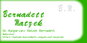 bernadett matzek business card